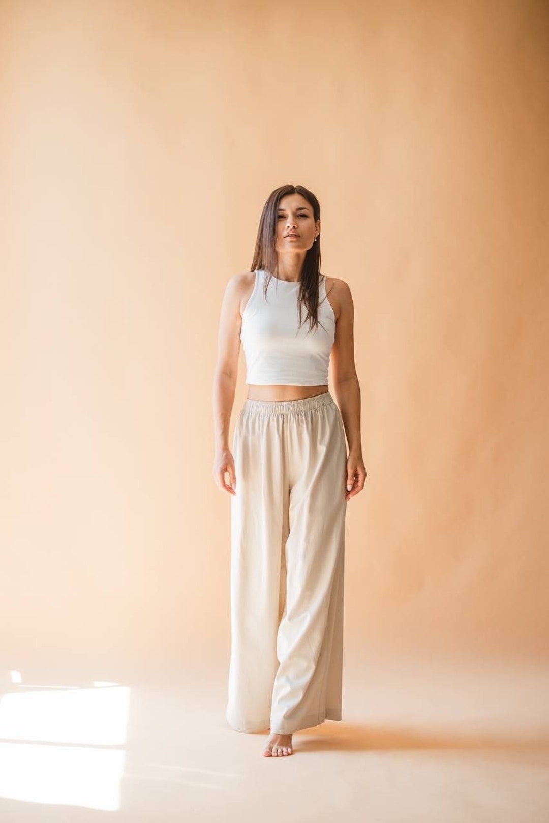 Nude Lightweight Muslin Dora Trousers