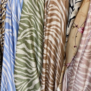SILK KIMONO COSTUME, Short Silk Robe, Blue Zebra Animal Comfortable Silk Kimono Robe, Plus Size Party Wear, Ukrainian handmade image 5