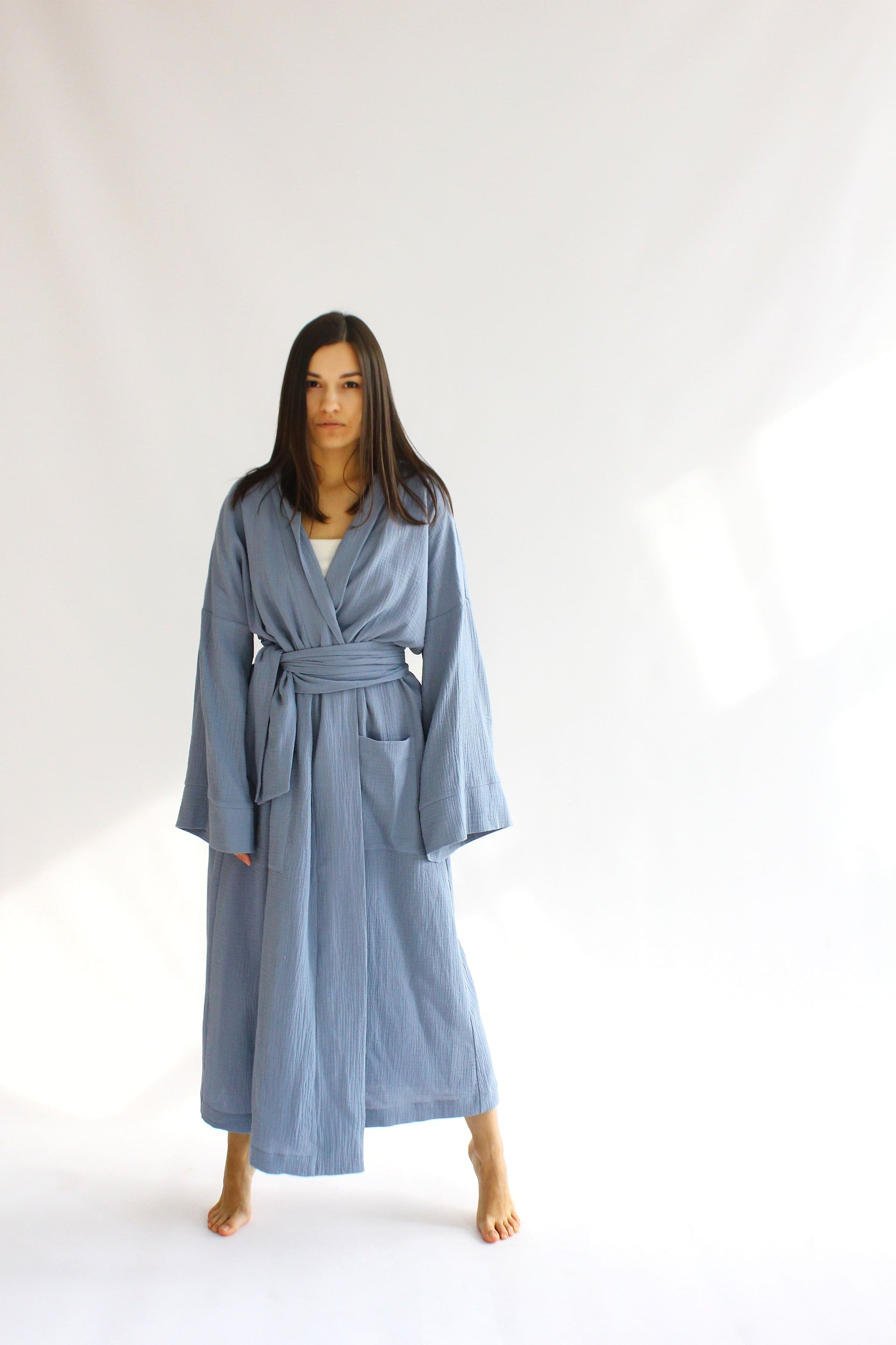 【送料&関税込】Multicolor Kimono Bathrobe With All-over Blu Amazon.com: CHIFIGNO Blue Purple Gradient Man Robe Light