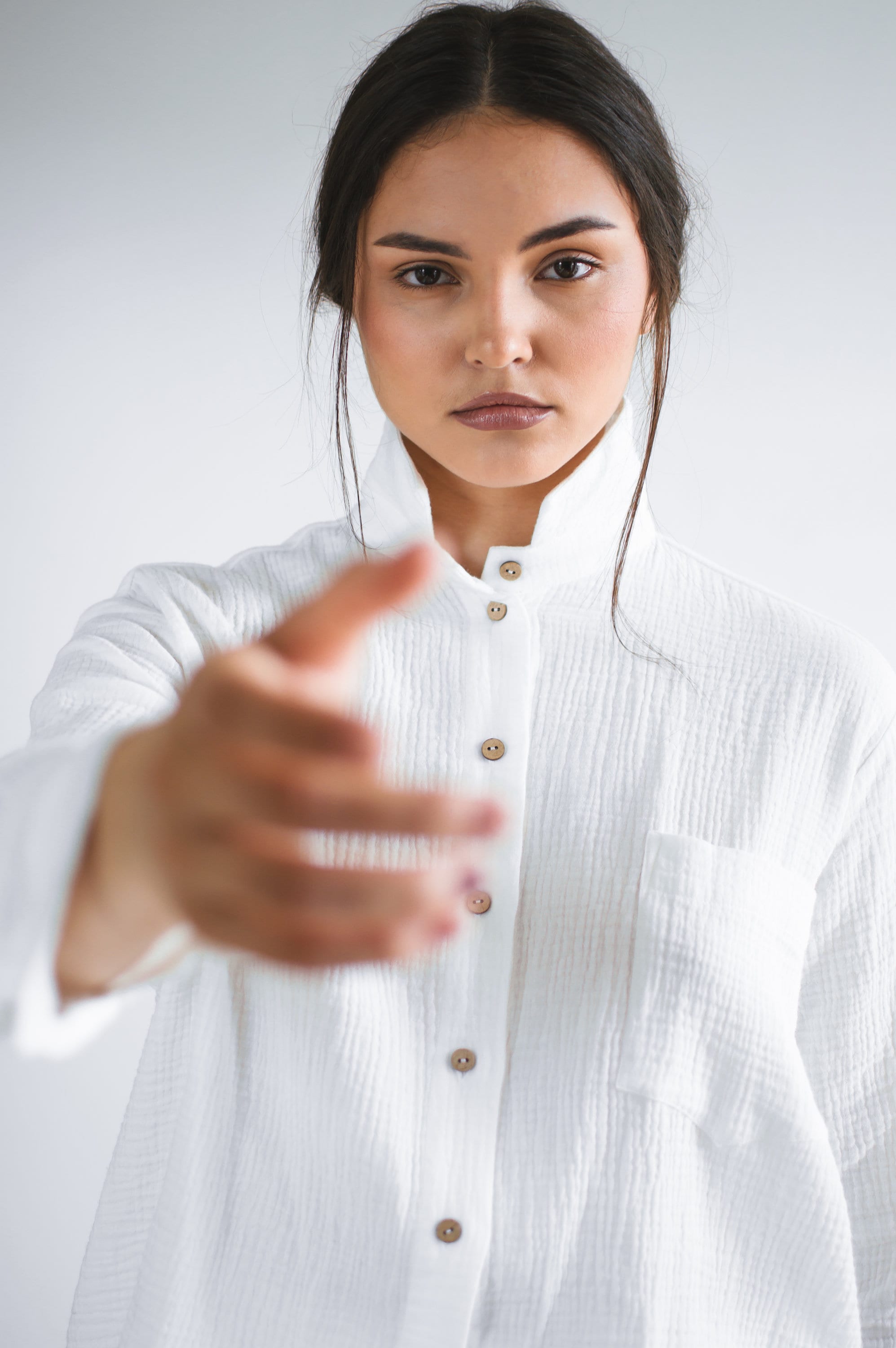 LINEN DRESS SHIRT Plus Size Shirt Double Layer Muslin Cut Etsy UK