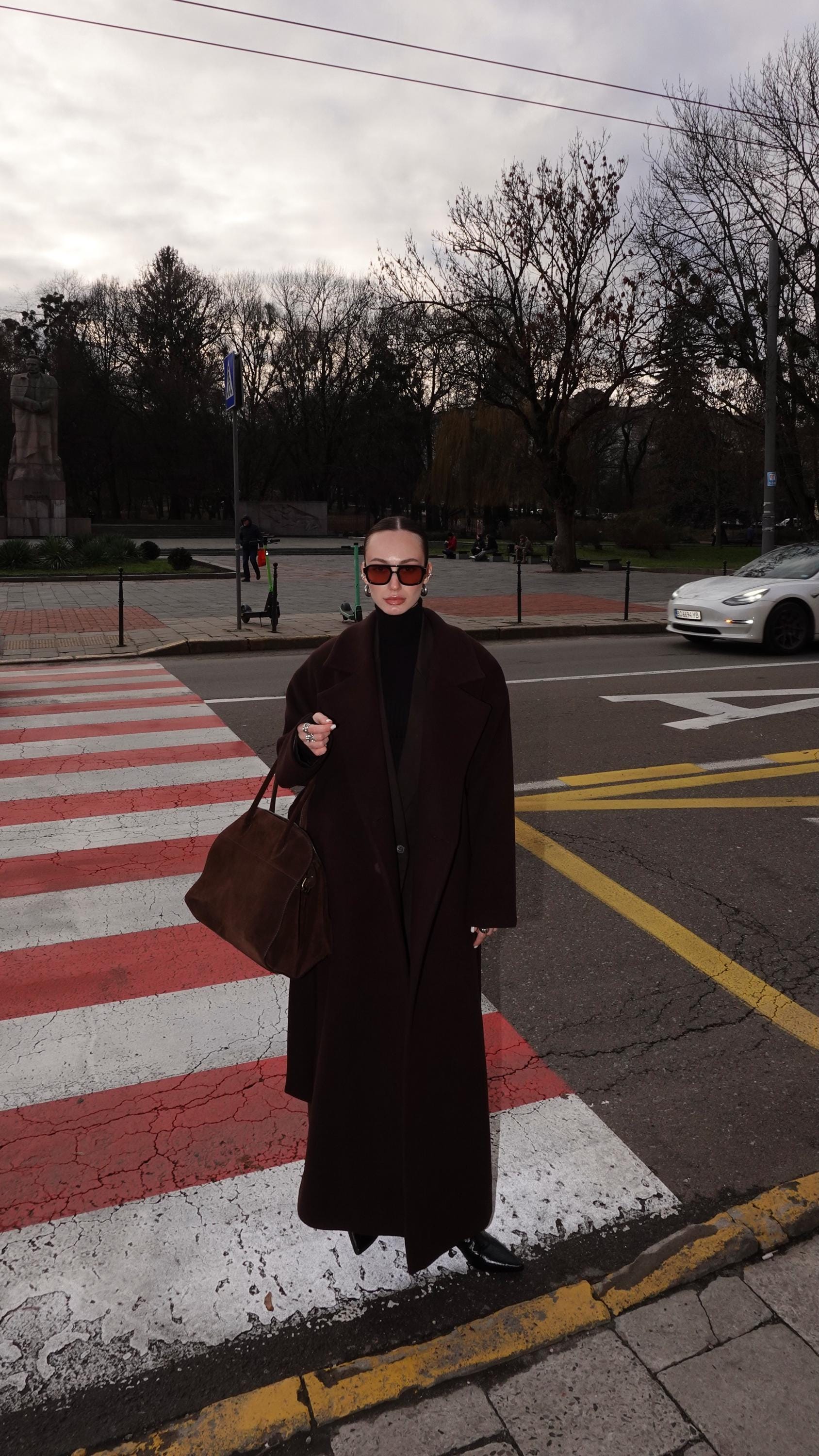 ◎ cream chocolate bar wool knit coat