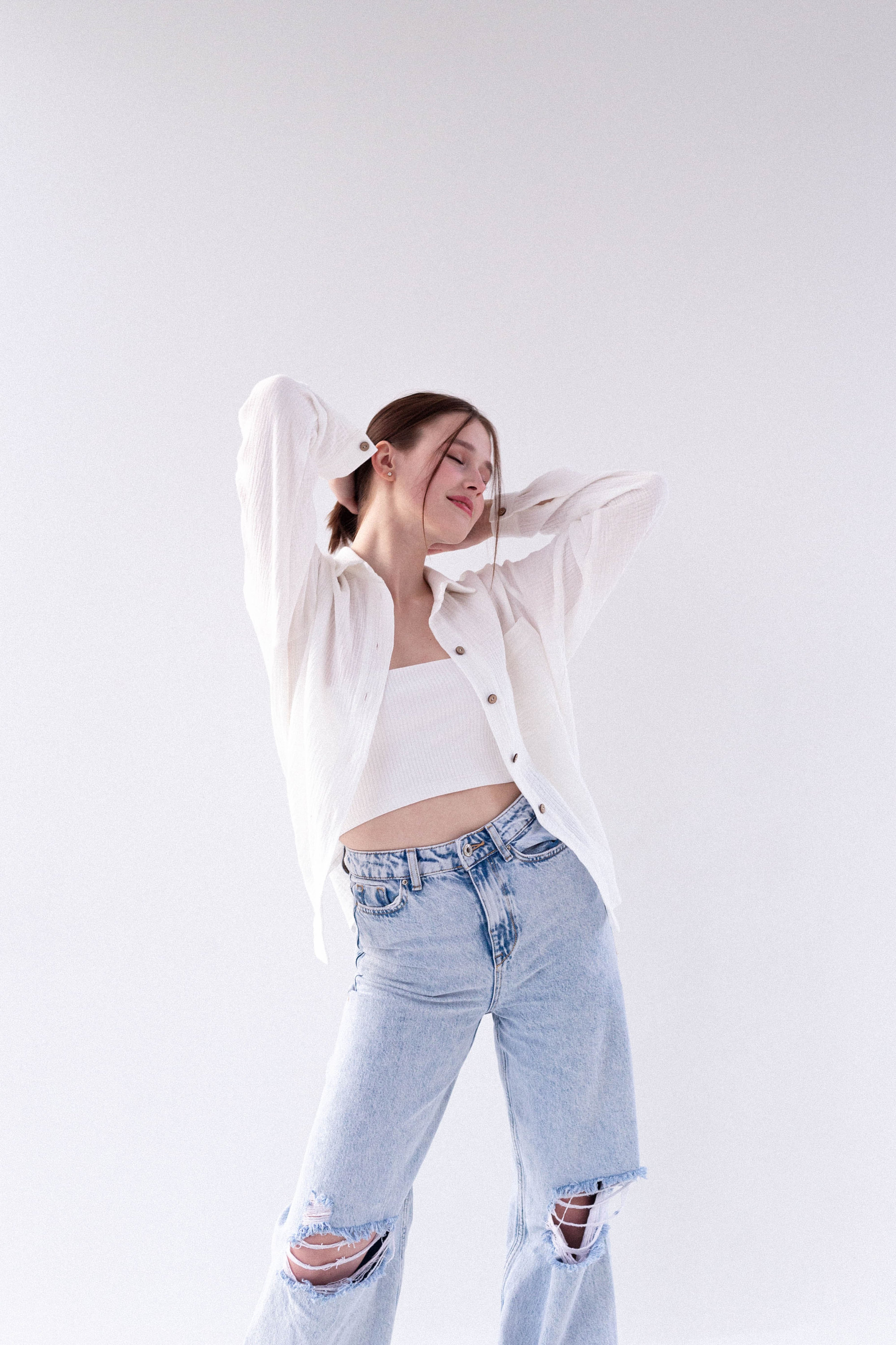 LINEN DRESS SHIRT Plus Size Shirt Double Layer Muslin Cut Etsy UK