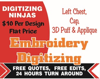 DigitizingNinjas.Com - Embroidery Digitizing 10 USD Per Design