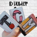 Personalized Teacher ID Badge Holder - Trendy Lanyard Accessory - Teacher Gift - Vertical ID Holder - School Supply Theme horizontal id