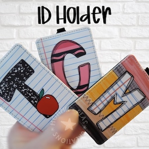 Porte-badge personnalisé pour enseignant - Accessoire de cordon tendance pour enseignant - Cadeau pour enseignant - Porte-carte vertical - Thème personnalisé des fournitures scolaires