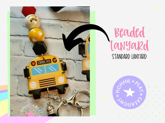 School Bus Lanyard Teacher Lanyard Retractable Badge Reel Lanyards