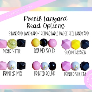Stylish Beaded Lanyard Glitter Teacher Accessory Pencil Charm Design School Staff Identification Holder Trendy Classroom Item Sparkly Work Accessory Professional Look Colorful Badge Display Teaching Essential Supply Educator Fashion Piece