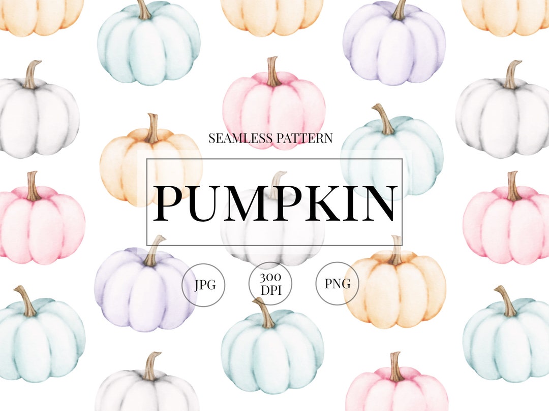 Pumpkin Seamless Pattern. Pastel Pumpkins Png Repeat Pattern ...