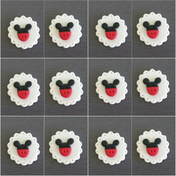 12 X Mickey Mouse Mini Size Cupcake Toppers Mickey Mouse Etsy