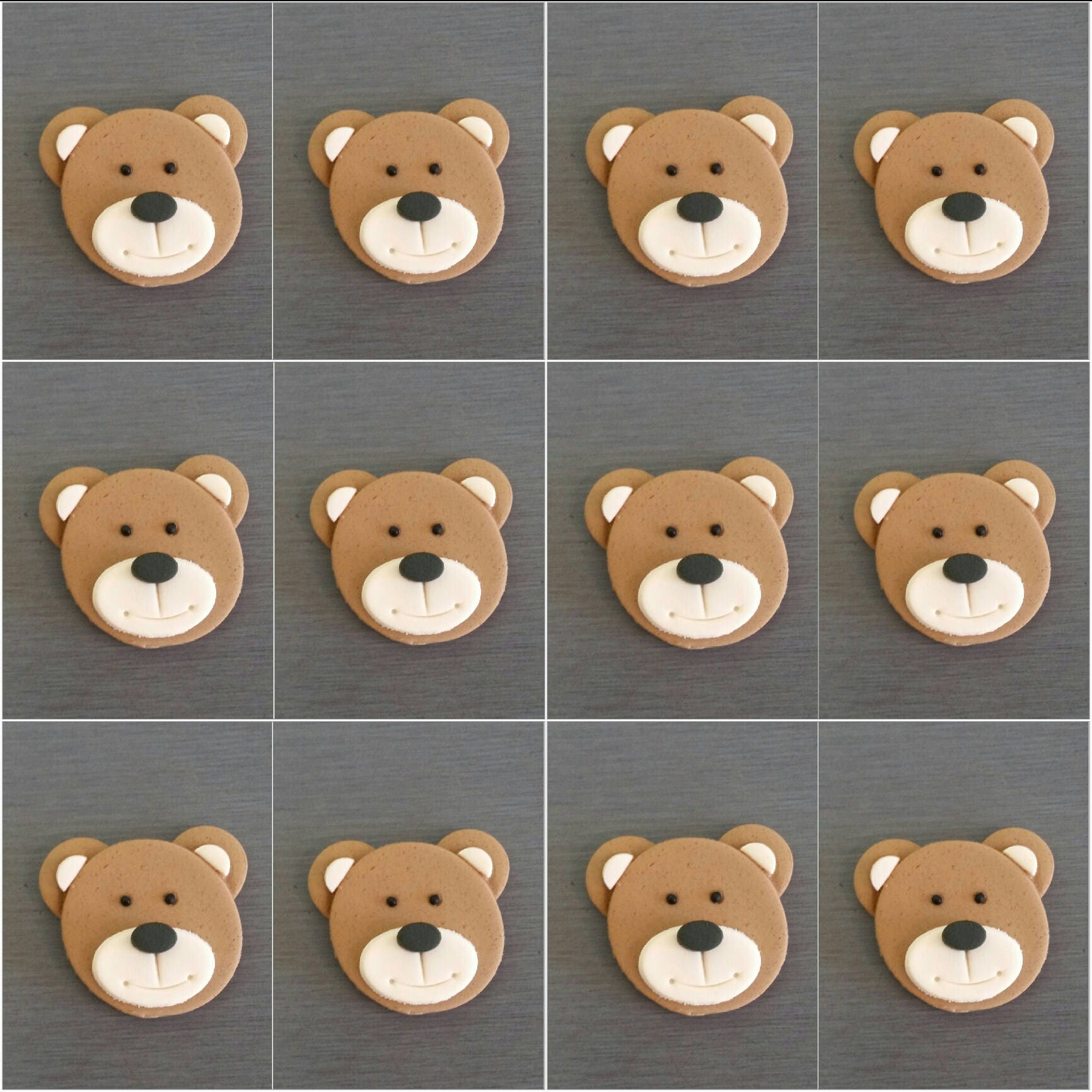 12 x Teddy Bear Cupcake Toppers Fondant Teddy's Teddy | Etsy