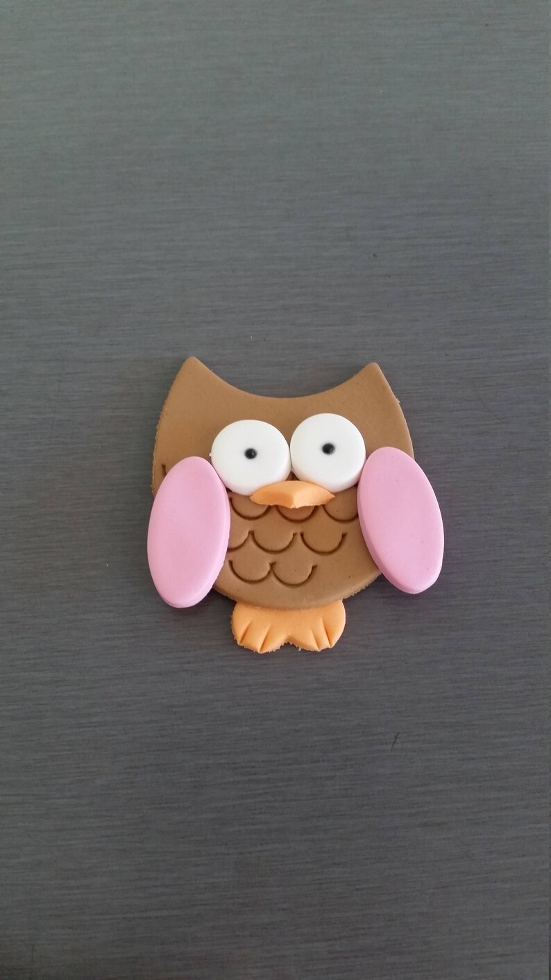 6 X Owl Cupcake Toppers Edible Fondant Owl Topper Owl Etsy