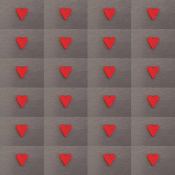 24 X Red Heart Cupcake Toppers Heart Fondant Cake Toppers Etsy