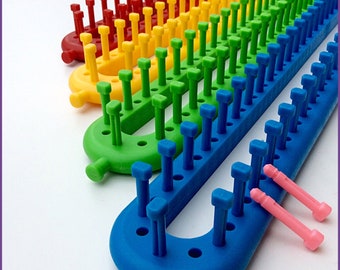 KnitUK Long Knitting Loom Set of 4. Extra-pegs included.