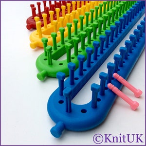 KnitUK Long Knitting Loom Set of 4. Extra-pegs included.