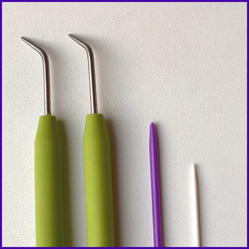 Knitting Loom Hook Set of 2 SoftGrip Hooks 2 Wool Needles Etsy