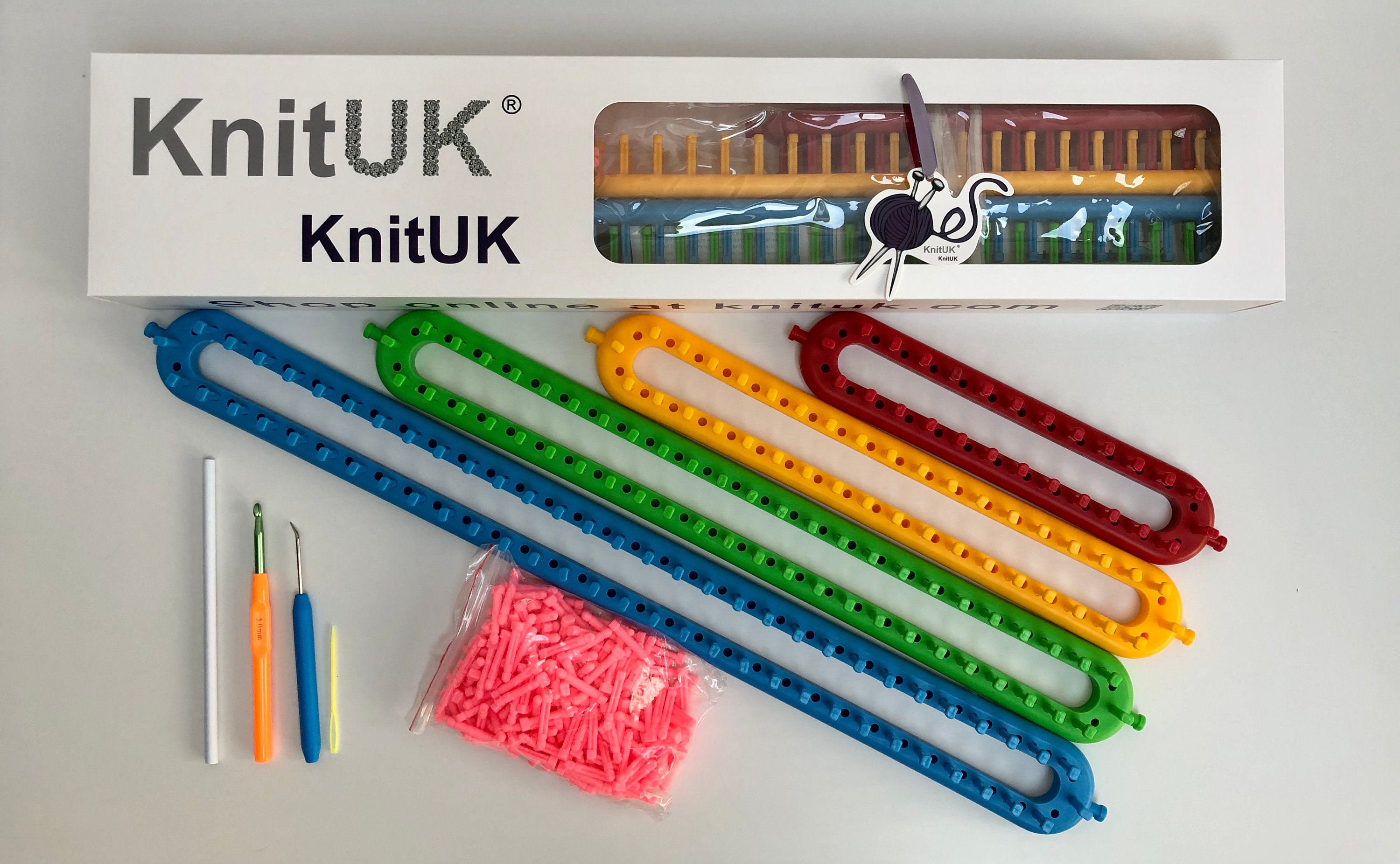 Knituk Long Knitting Loom Set of 4. Extrapegs Included. Etsy