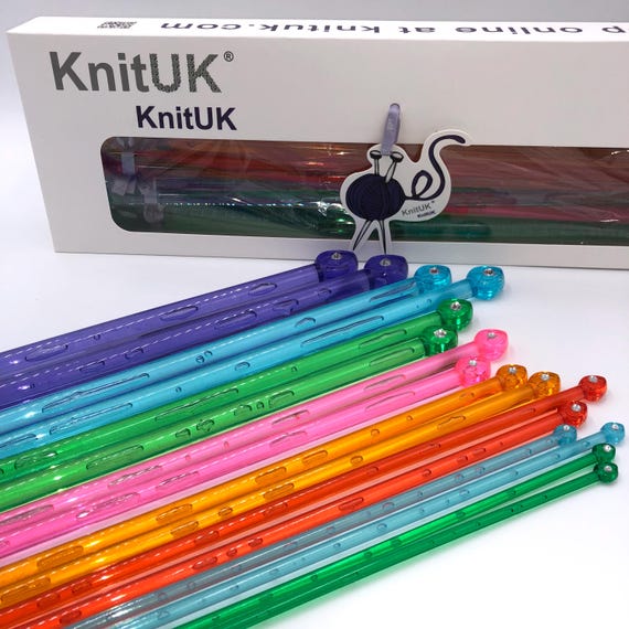KnitUK Knitting Needles Set of 8 pairs. Single pointed needles 4.0 - 12mm