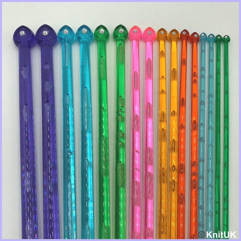 KnitUK Knitting Needles Set of 8 pairs. Single pointed needles 4.0 12mm image 4