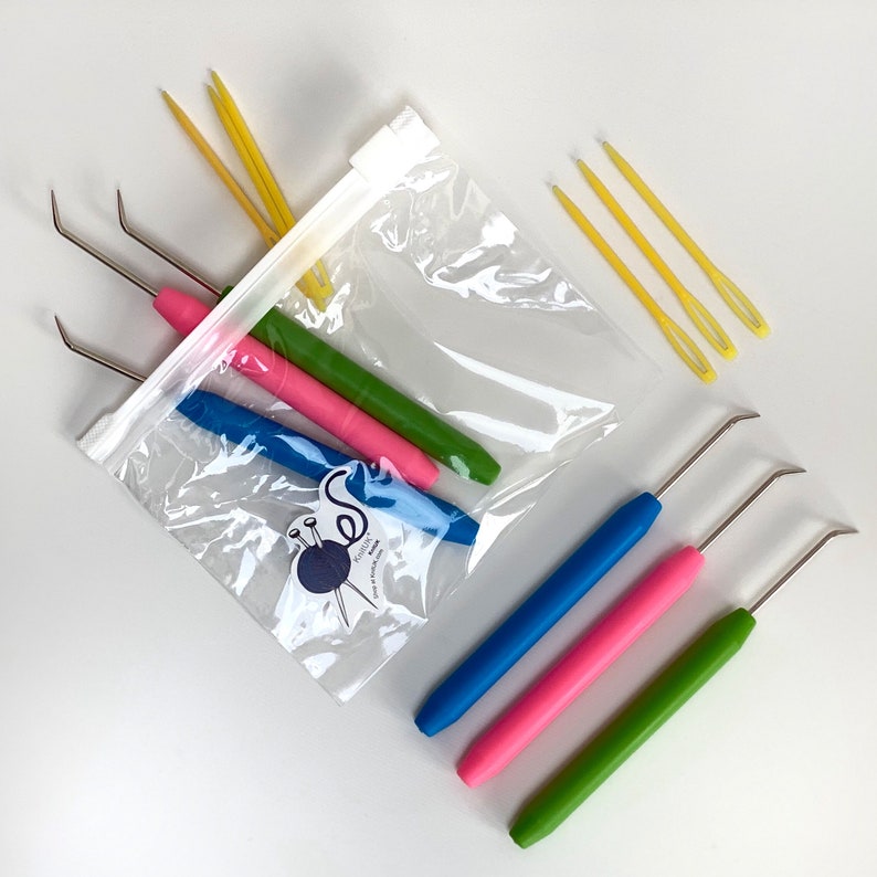 Knitting Loom Hooks Set of 3 Loom picks & Wool needles Etsy