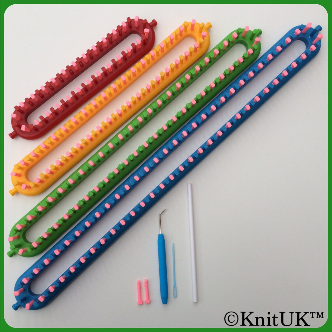 Knituk Long Knitting Loom Set of 4. Extrapegs Included. Etsy
