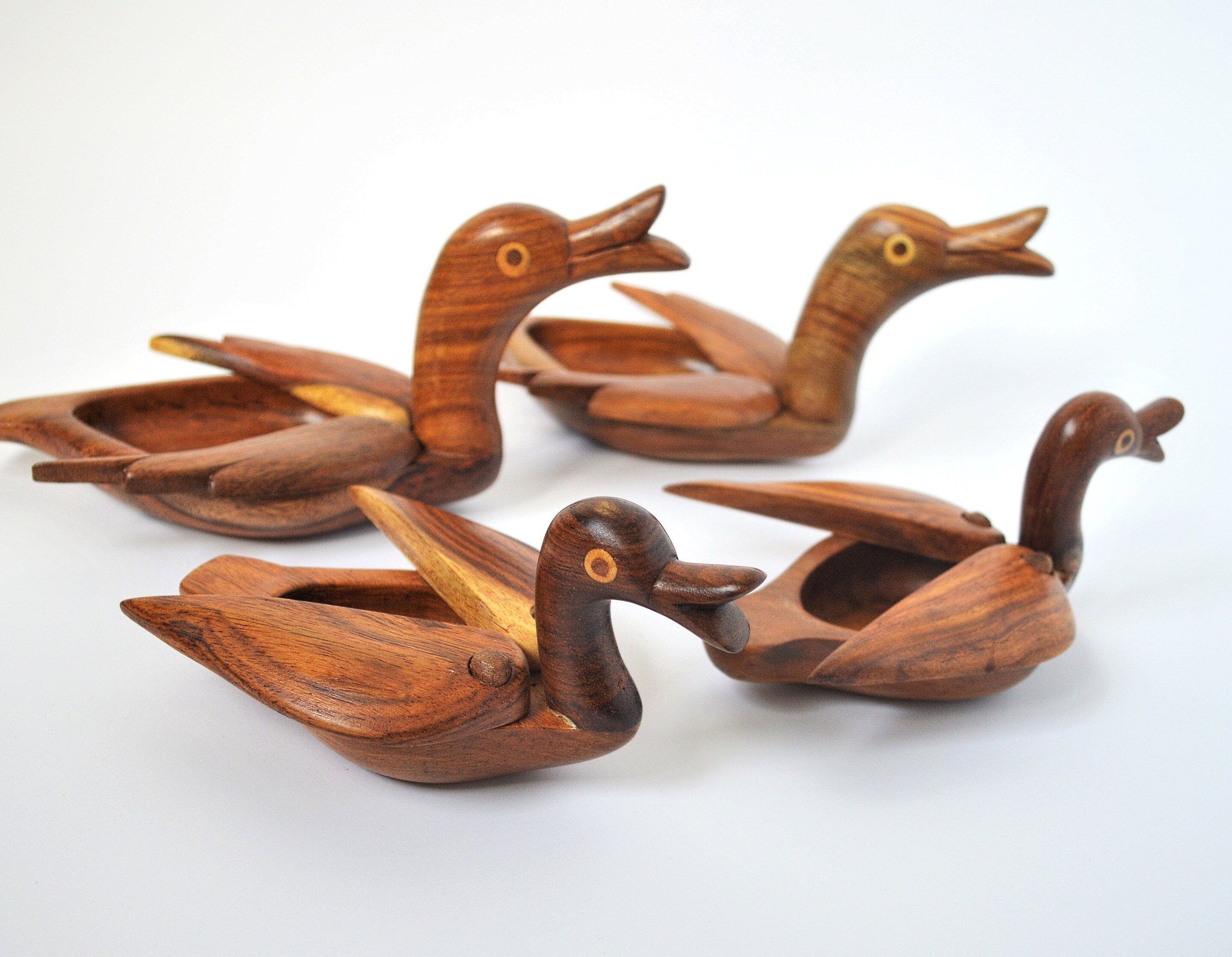 Duck ring box Carved wooden duck Small trinket box Wooden Etsy