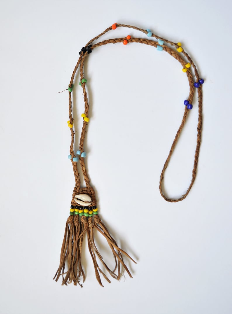 Country girl outfit Seashell braided Leather African Hawai cowrie necklace Beach beaded necklace Surfer necklace Girl necklace