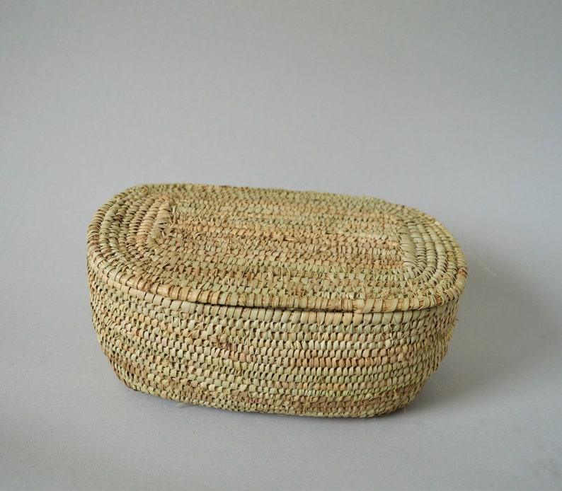 Oval straw jewelry box with fitted lid Large Size Eco baskets Etsy
