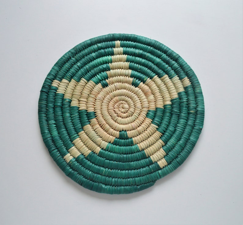 Larger round woven trivets Wall decor Handmade palm leaves Etsy