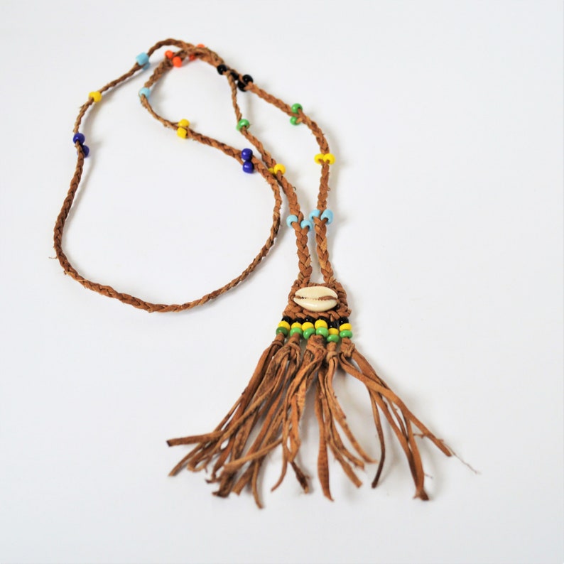 Country girl outfit Seashell braided Leather African Hawai cowrie necklace Beach beaded necklace Surfer necklace Girl necklace