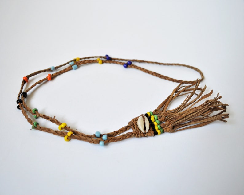 Country girl outfit Seashell braided Leather African Hawai cowrie necklace Beach beaded necklace Surfer necklace Girl necklace