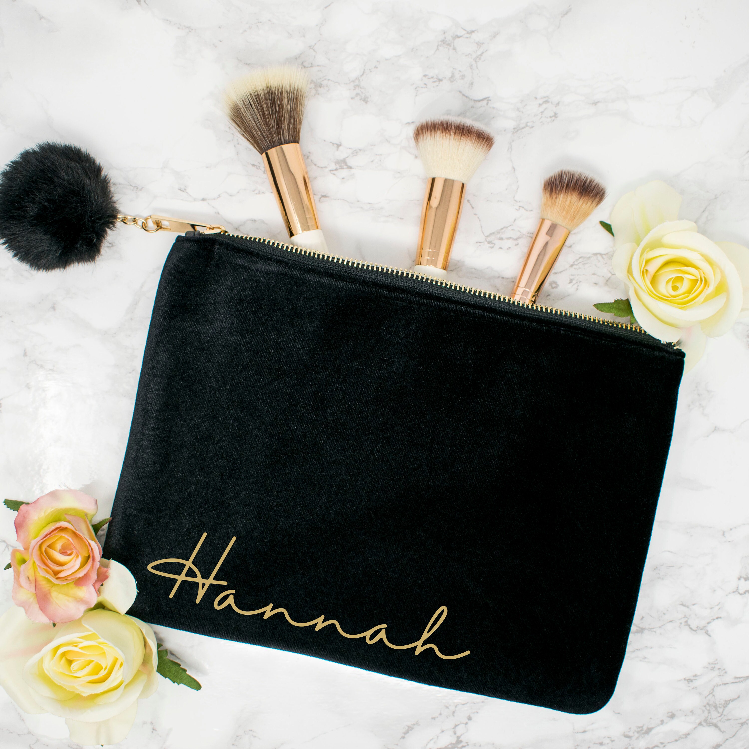 Personalised Bridesmaid Velvet Makeup Bag Personalised Etsy UK