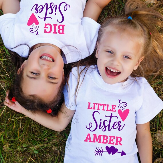 vest  tshirt/ tshirt brother sister set Personalised  kids sibling t-shirt 
