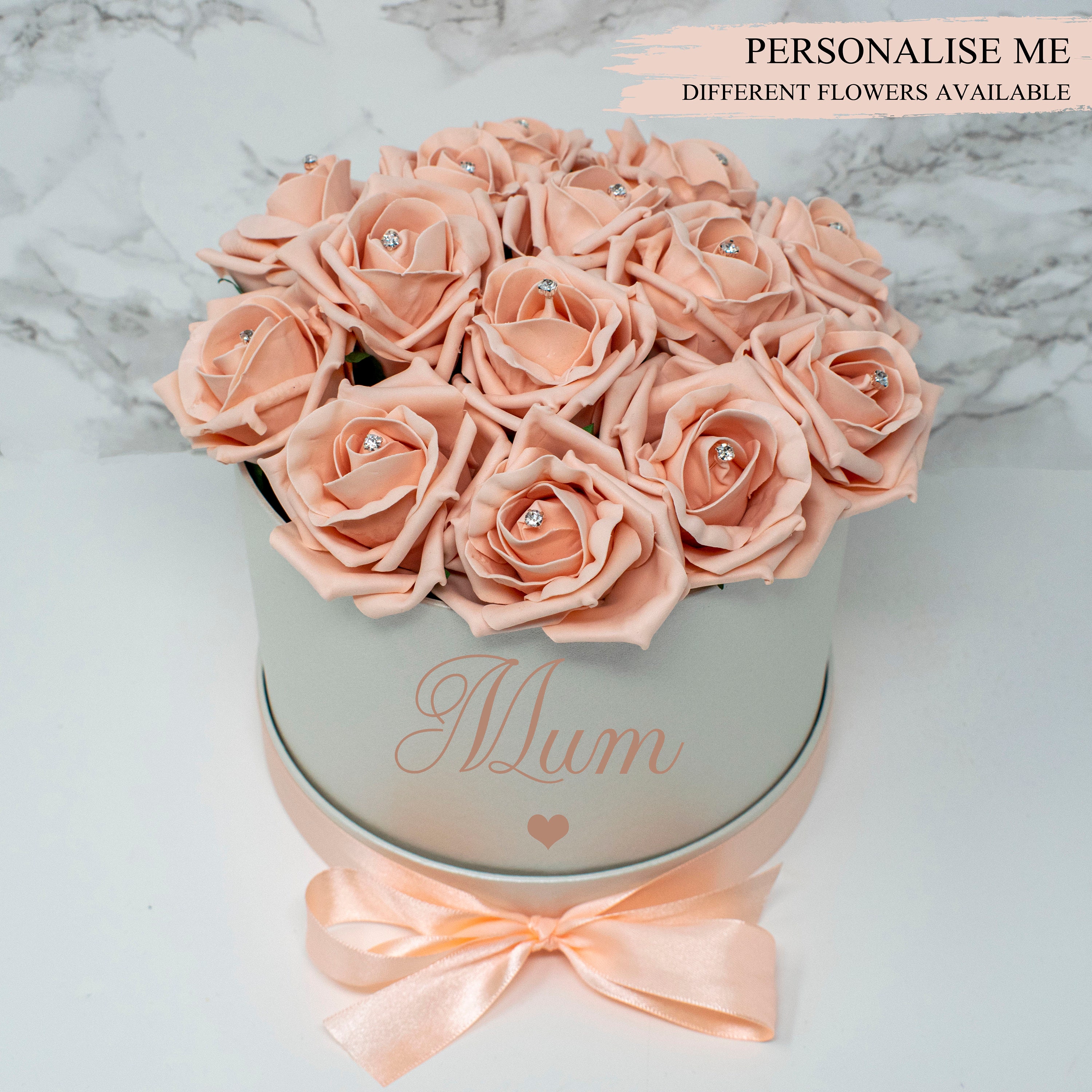 Personalised Diamante Rose Hat Box Bespoke Flower Hat Boxes Etsy