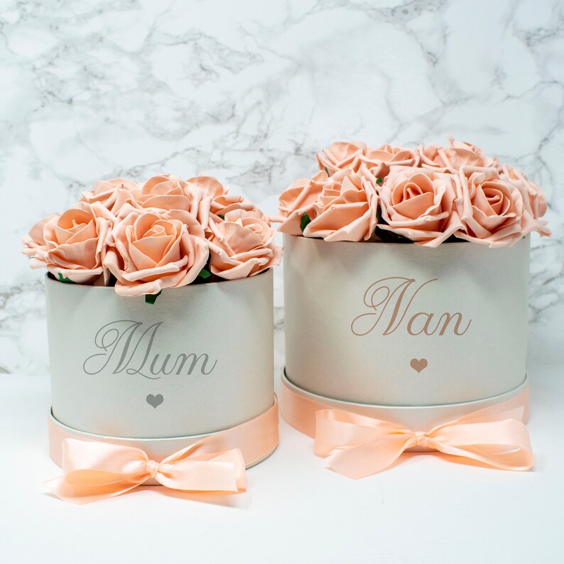 Personalised Diamante Rose Hat Box Bespoke Flower Hat Boxes Etsy