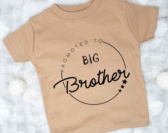 Promu au T-shirt Big Brother Toddler/Baby, Tshirt personnalisé Big Brother/Big Sister Announcement, Gender reveal Announcement l