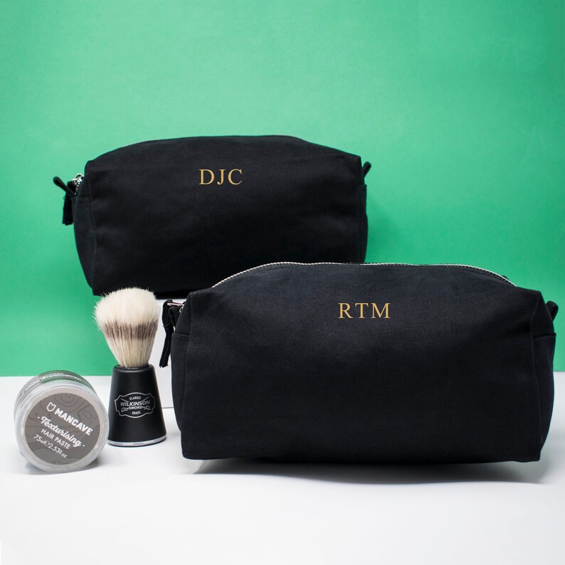 Men's Monogram Wash Bag Personalised Men's Toiletry Etsy