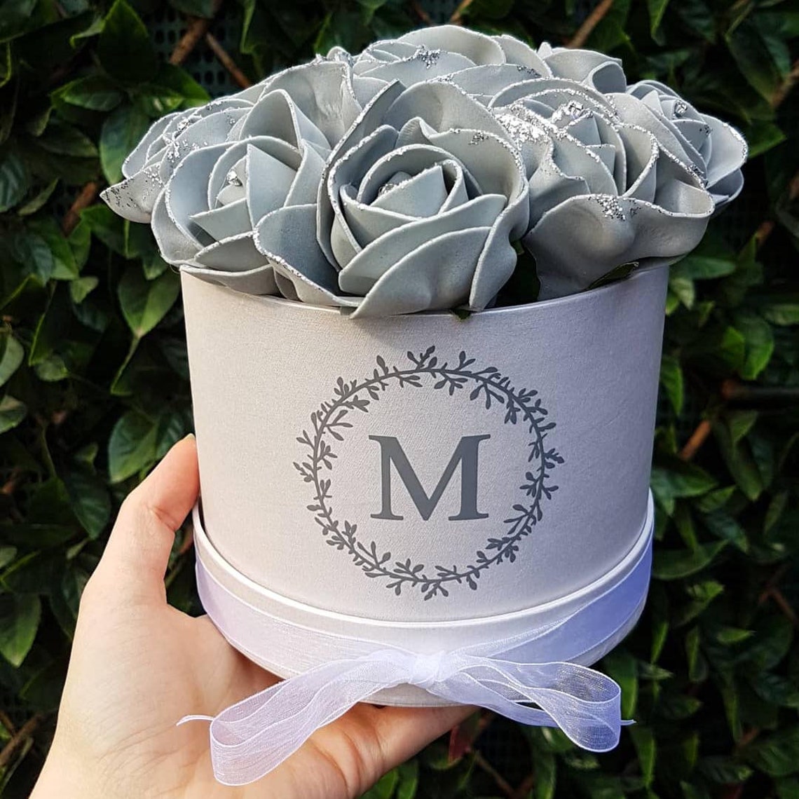 Personalised Floral Initial Hat Box Flower Wedding Gifts Etsy UK