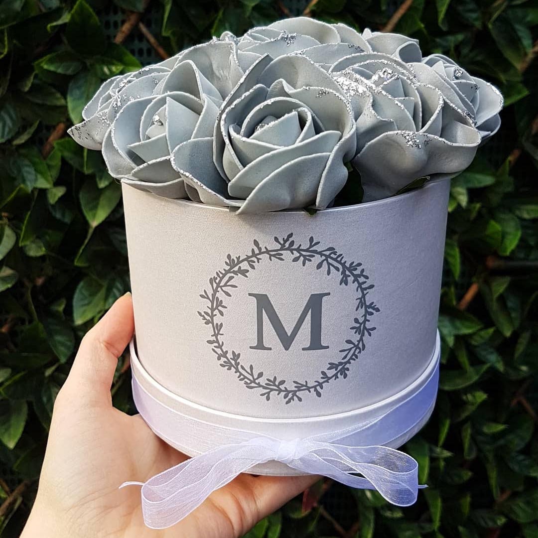 Personalised Floral Initial Hat Box Flower Wedding Gifts Etsy UK