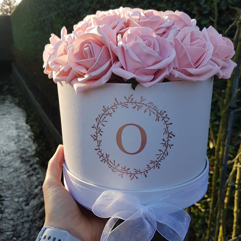 Personalised Floral Initial Hat Box Flower Wedding Gifts Etsy UK