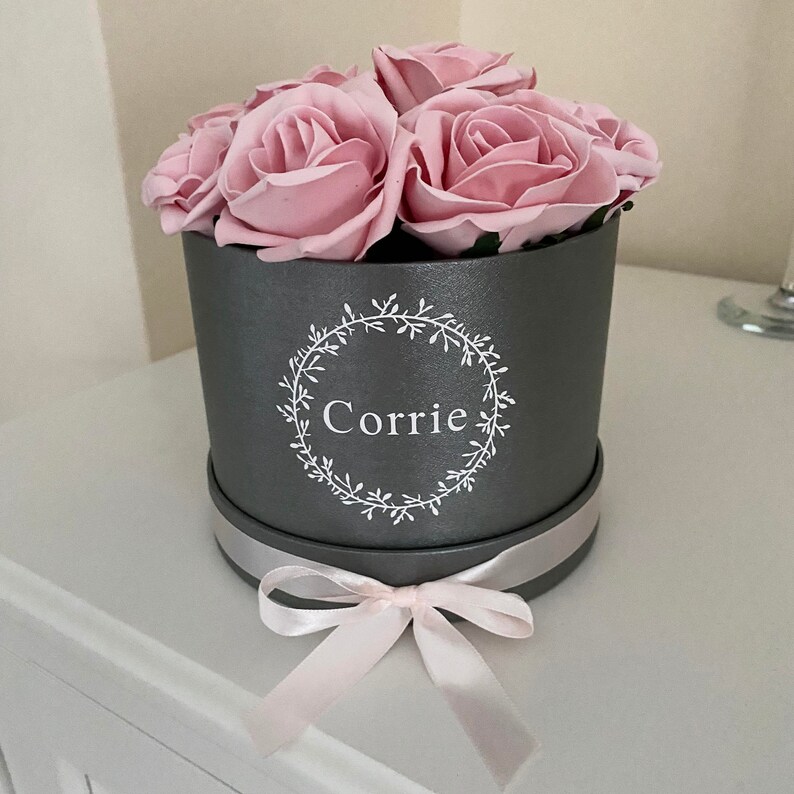 Personalised Floral Initial Hat Box Flower Wedding Gifts Etsy UK