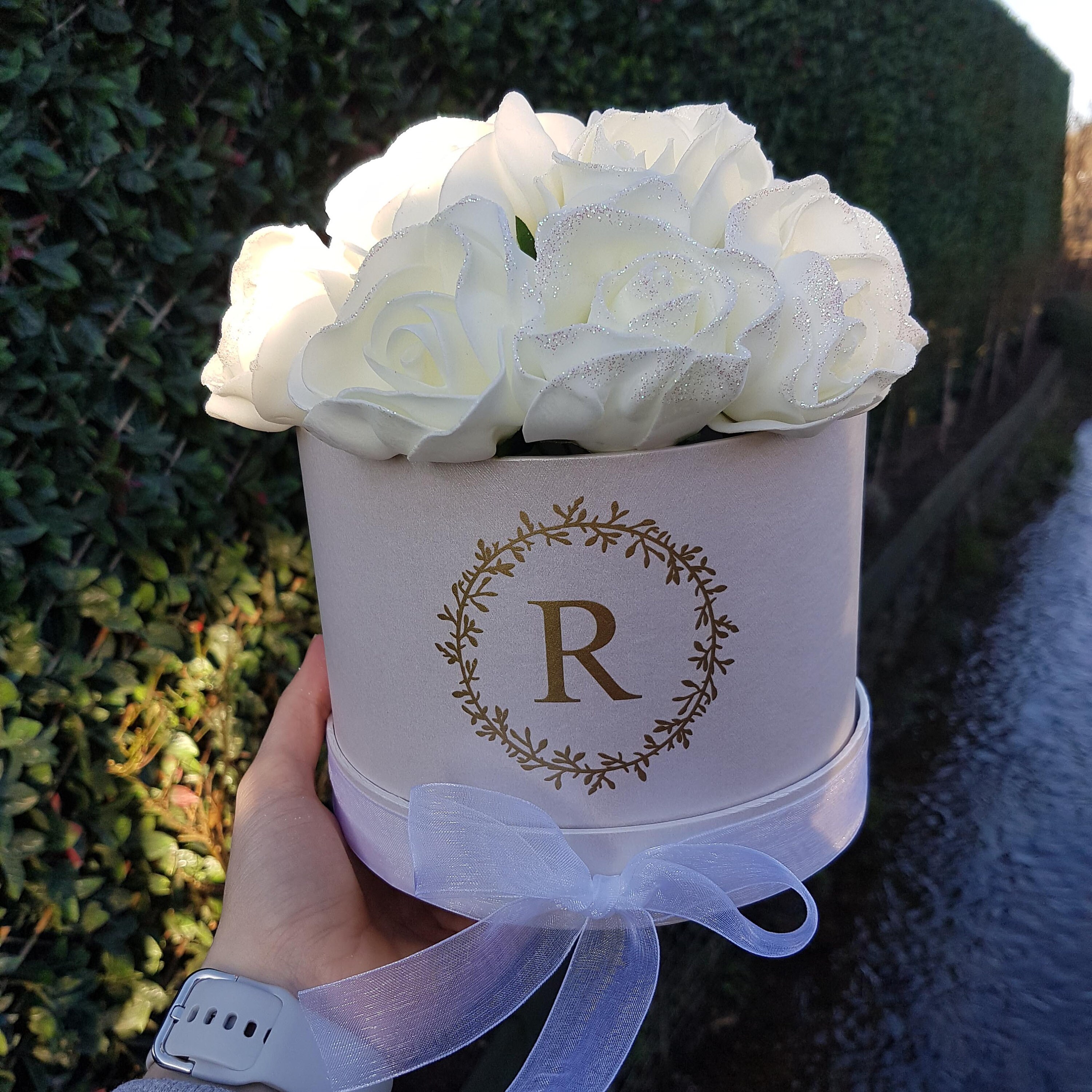 Personalised Floral Initial Hat Box Flower Wedding Gifts Etsy UK