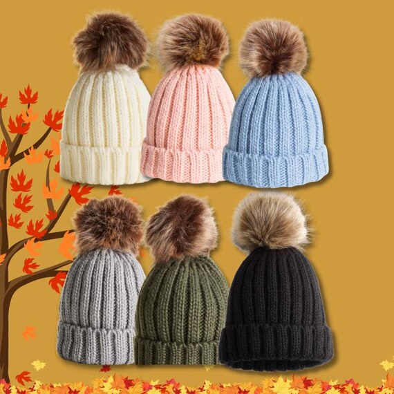 hat with interchangeable pom pom