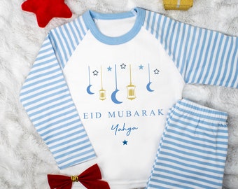 Personalised Eid Mubarak Pyjamas, Children's Eid Pyjamas, Eid Ramadan Baby Toddler Pj's, First Eid Babies Pyjamas