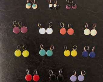 Emaille Ohrringe Ohrhänger  in verschiedenen Farben und Größen