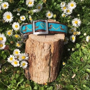 Dog collar dachshund turquoise