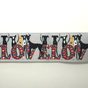 Ribbon webbing dog dogs Greyhound LOVE 38 mm