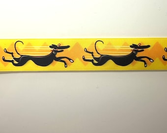 Ribbon webbing dog dogs greyhound yellow 38 mm