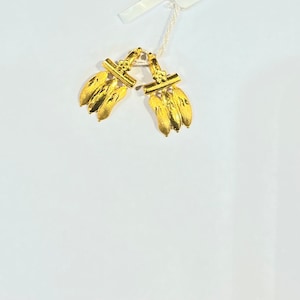 1 pair thali chain accessories banana pendant  for necklace Solid 22k gold 916 gold loop pendants