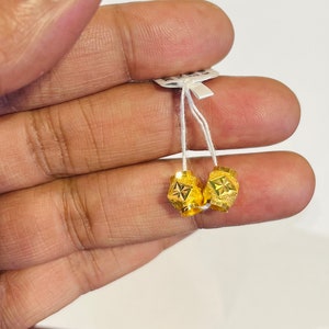 1 pair thali chain accessories pendant  for necklace Solid 22k gold 916 gold loop pendants