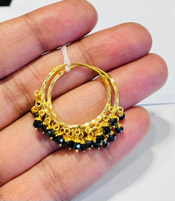 Black bali earrings discount